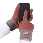 Knitted Touchscreen-Friendly Fleece Lined Gloves